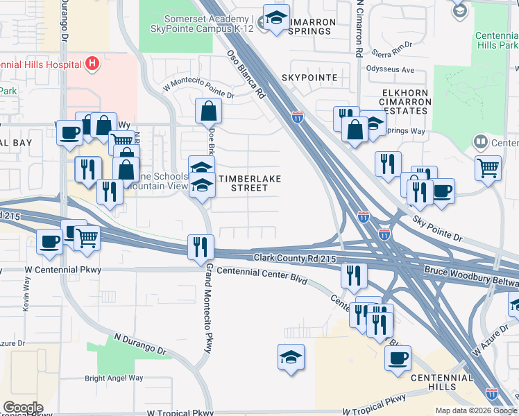 map of restaurants, bars, coffee shops, grocery stores, and more near 8224 Fawn Meadow Avenue in Las Vegas