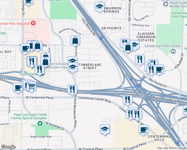 map of restaurants, bars, coffee shops, grocery stores, and more near 8224 Fawn Meadow Avenue in Las Vegas