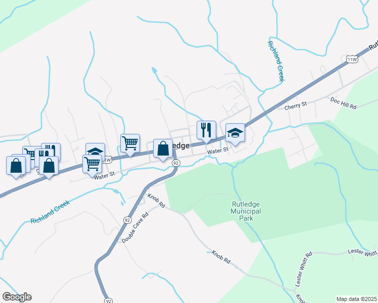 map of restaurants, bars, coffee shops, grocery stores, and more near 8106 Rutledge Pike in Rutledge