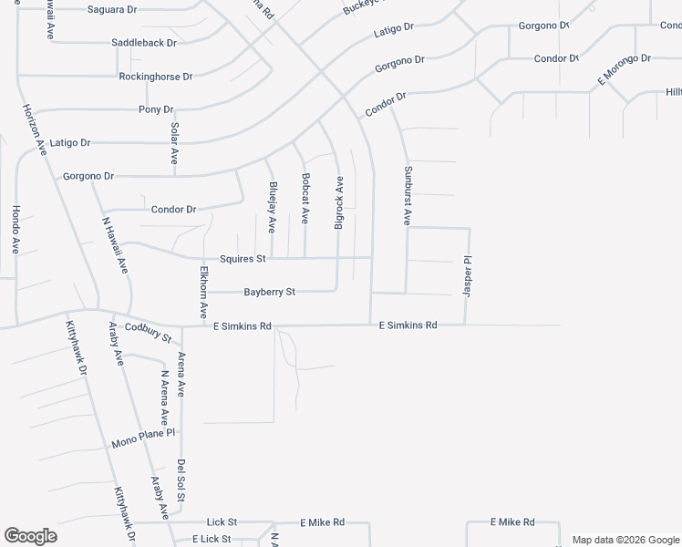 map of restaurants, bars, coffee shops, grocery stores, and more near 4130 Bigrock Avenue in Pahrump