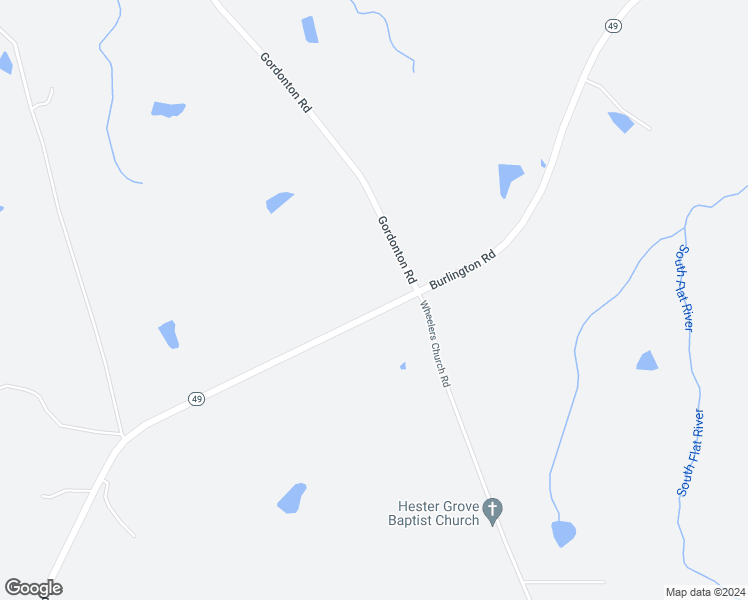 map of restaurants, bars, coffee shops, grocery stores, and more near 10705 Burlington Road in Hurdle Mills