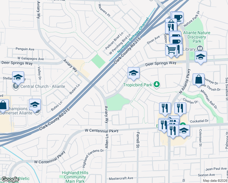 map of restaurants, bars, coffee shops, grocery stores, and more near 6624 Lavender Lilly Lane in North Las Vegas