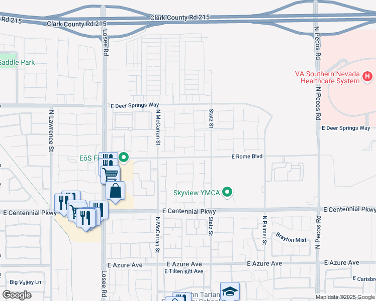 map of restaurants, bars, coffee shops, grocery stores, and more near 2873 Victorian Road in North Las Vegas