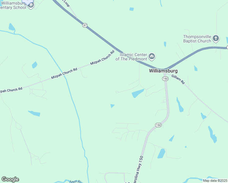 map of restaurants, bars, coffee shops, grocery stores, and more near 300 Williamsburg Road in Reidsville