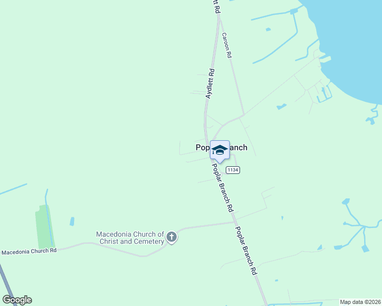 map of restaurants, bars, coffee shops, grocery stores, and more near Poplar Branch Ln in Currituck