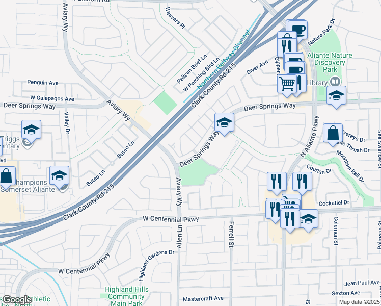 map of restaurants, bars, coffee shops, grocery stores, and more near 6616 Lavender Lilly Lane in North Las Vegas
