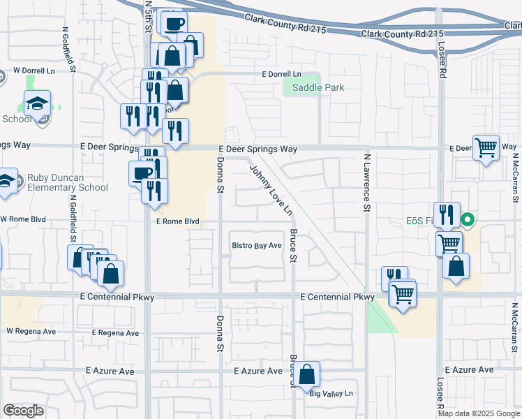 map of restaurants, bars, coffee shops, grocery stores, and more near 1105 Bobby Pollard Avenue in North Las Vegas