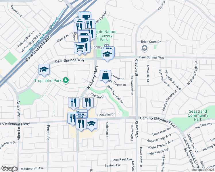 map of restaurants, bars, coffee shops, grocery stores, and more near North 5th Street in North Las Vegas