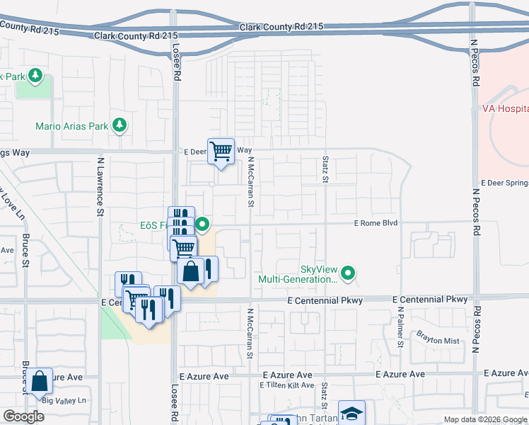 map of restaurants, bars, coffee shops, grocery stores, and more near 6614 Palmer Crest Street in North Las Vegas