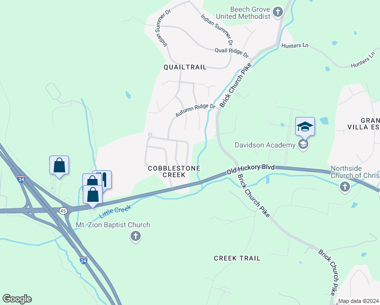 map of restaurants, bars, coffee shops, grocery stores, and more near 4204 Brick Church Pike in Nashville