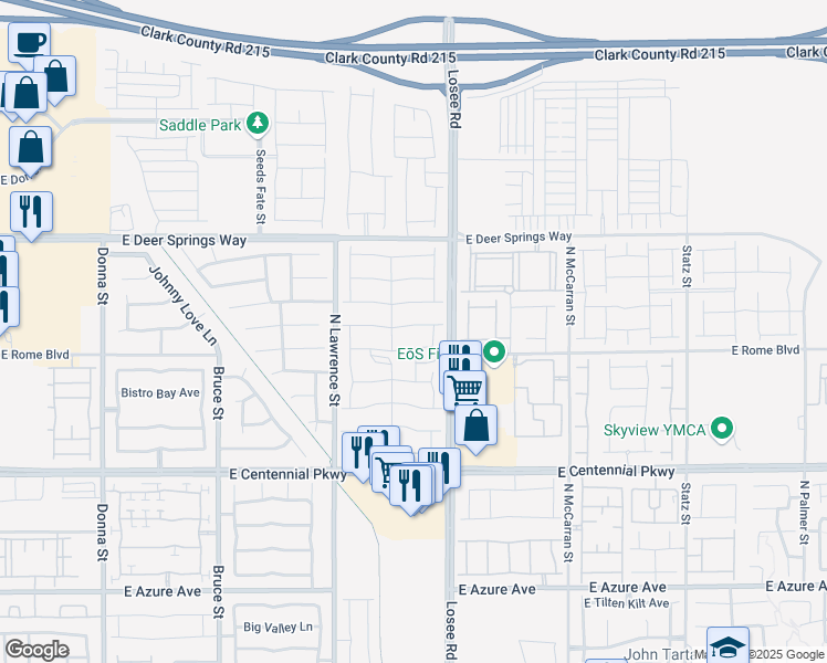 map of restaurants, bars, coffee shops, grocery stores, and more near 2383 Elmont Avenue in North Las Vegas