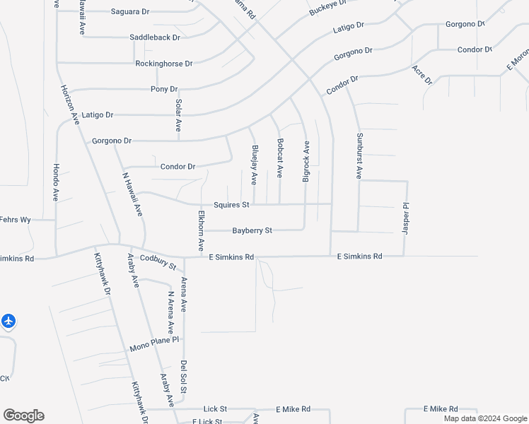 map of restaurants, bars, coffee shops, grocery stores, and more near 1781 Squires Street in Pahrump