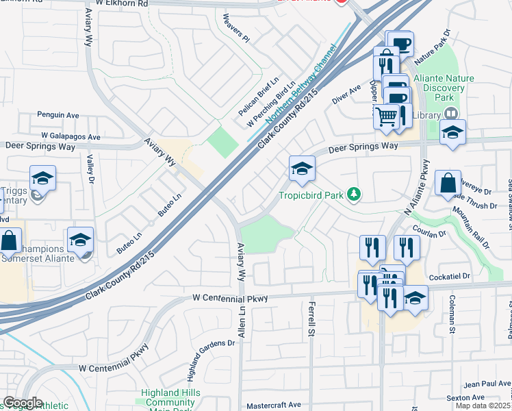map of restaurants, bars, coffee shops, grocery stores, and more near 6625 Lavender Lilly Lane in North Las Vegas