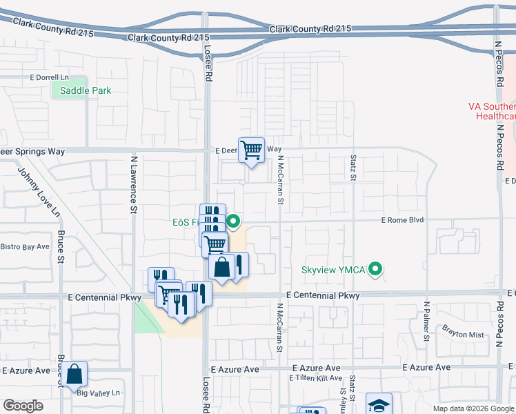 map of restaurants, bars, coffee shops, grocery stores, and more near 6612 North Lavender Lion Street, in North Las Vegas