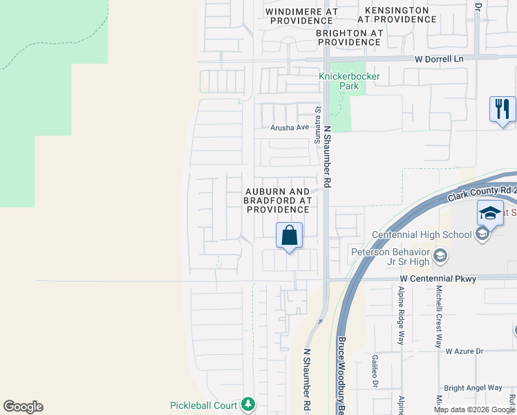 map of restaurants, bars, coffee shops, grocery stores, and more near 6561 Brooklyn Heights Street in Las Vegas