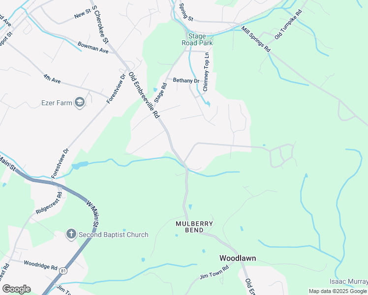 map of restaurants, bars, coffee shops, grocery stores, and more near 115 Ja Ramsey Lane in Jonesborough