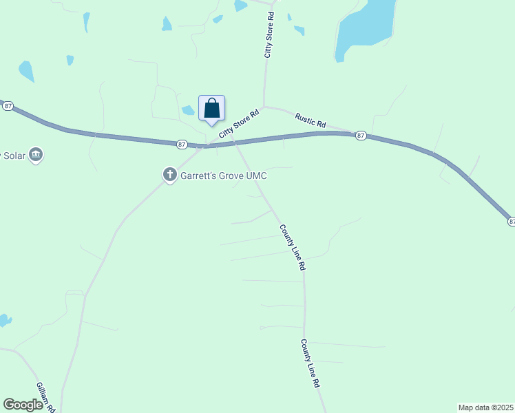 map of restaurants, bars, coffee shops, grocery stores, and more near 250 County Line Road in Reidsville