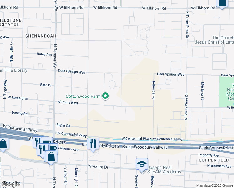 map of restaurants, bars, coffee shops, grocery stores, and more near 6661 North Rainbow Boulevard in Las Vegas