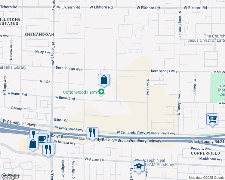 map of restaurants, bars, coffee shops, grocery stores, and more near 6661 North Rainbow Boulevard in Las Vegas