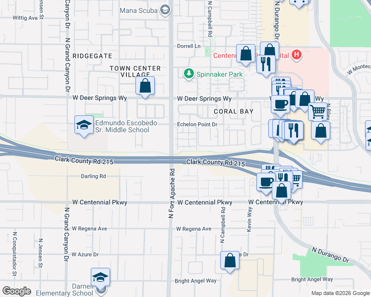 map of restaurants, bars, coffee shops, grocery stores, and more near 9145 Echelon Point Drive in Las Vegas