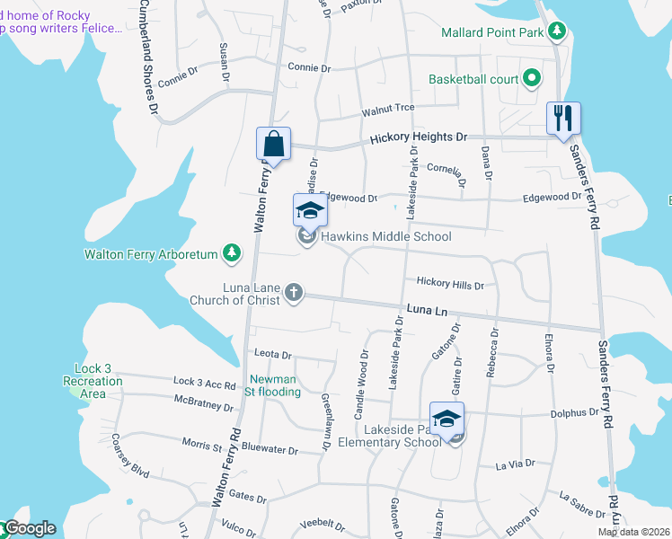 map of restaurants, bars, coffee shops, grocery stores, and more near 202 Rebecca Drive in Hendersonville