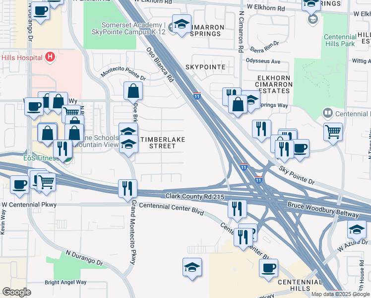 map of restaurants, bars, coffee shops, grocery stores, and more near 8212 Fawn Meadow Avenue in Las Vegas