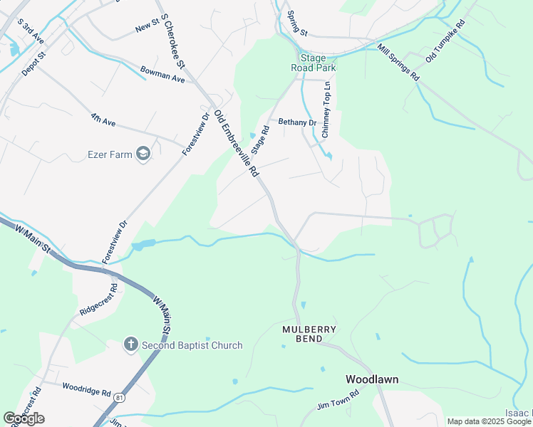 map of restaurants, bars, coffee shops, grocery stores, and more near 211 Old Embreeville Road in Jonesborough