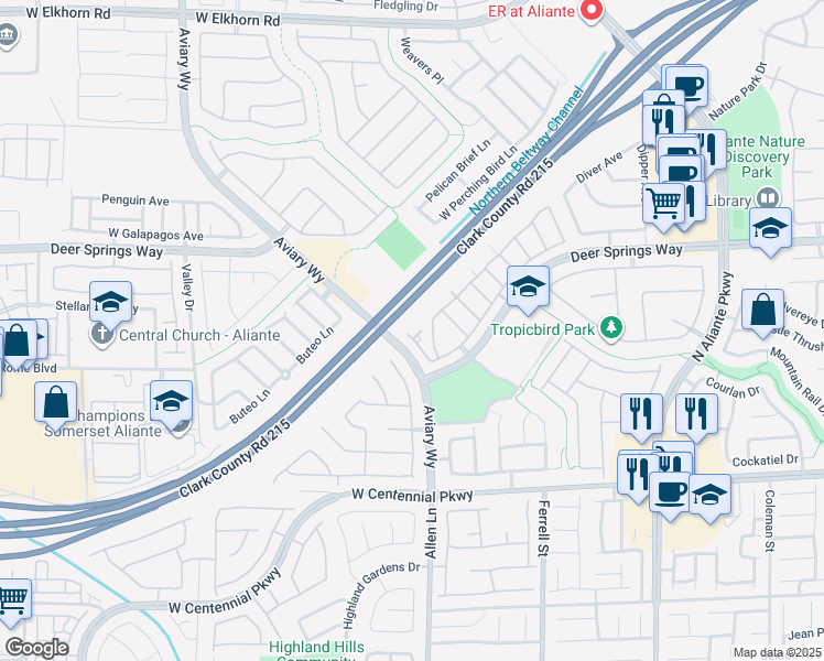 map of restaurants, bars, coffee shops, grocery stores, and more near 6613 Marigold Oasis Court in North Las Vegas