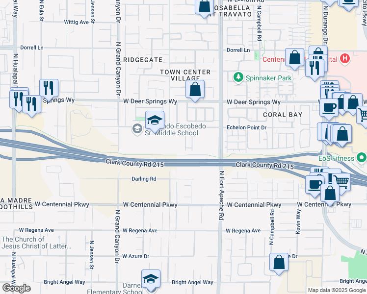 map of restaurants, bars, coffee shops, grocery stores, and more near 6623 Weeping Pine Street in Las Vegas