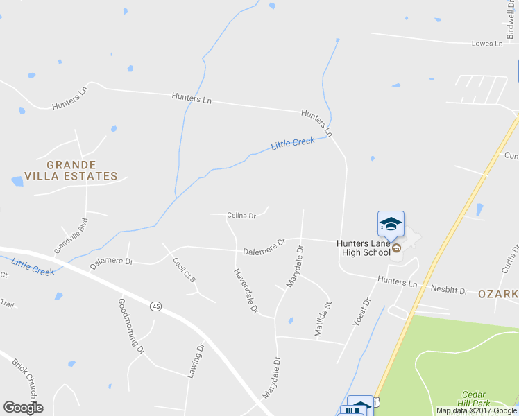 map of restaurants, bars, coffee shops, grocery stores, and more near 4136 Celina Drive in Nashville