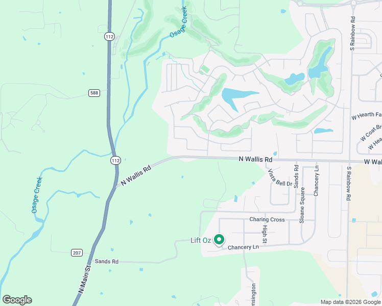 map of restaurants, bars, coffee shops, grocery stores, and more near 5623 South Brighton Road in Rogers