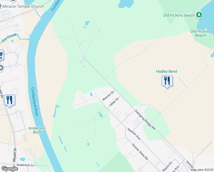 map of restaurants, bars, coffee shops, grocery stores, and more near 809 Swinging Bridge Road in Nashville