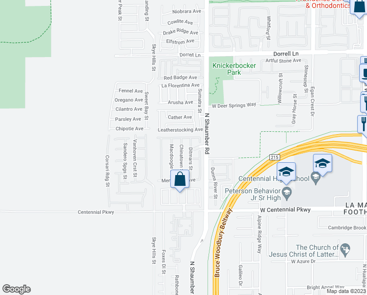 map of restaurants, bars, coffee shops, grocery stores, and more near 6628 Chinatown Street in Las Vegas
