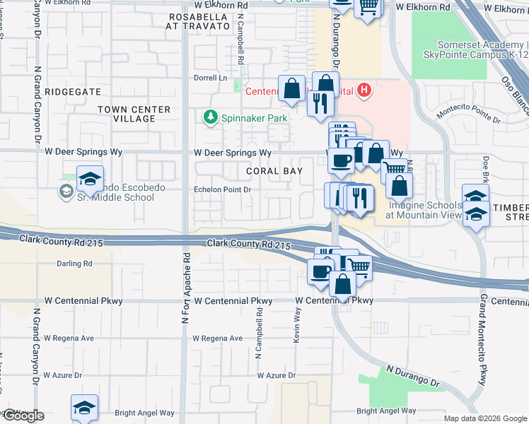 map of restaurants, bars, coffee shops, grocery stores, and more near 6629 Breakwater Reef Street in Las Vegas