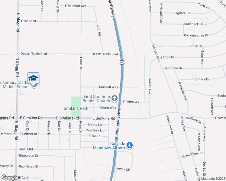 map of restaurants, bars, coffee shops, grocery stores, and more near 4220 Nevada 160 in Pahrump
