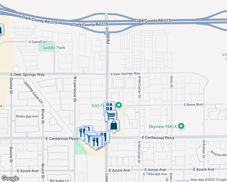 map of restaurants, bars, coffee shops, grocery stores, and more near 2524 Kierspe Avenue in North Las Vegas