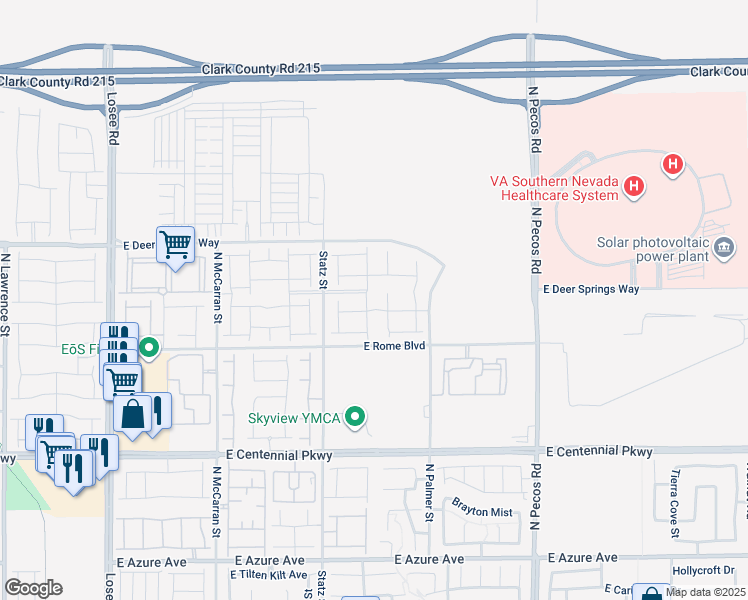 map of restaurants, bars, coffee shops, grocery stores, and more near 3050 East Centennial Parkway in North Las Vegas