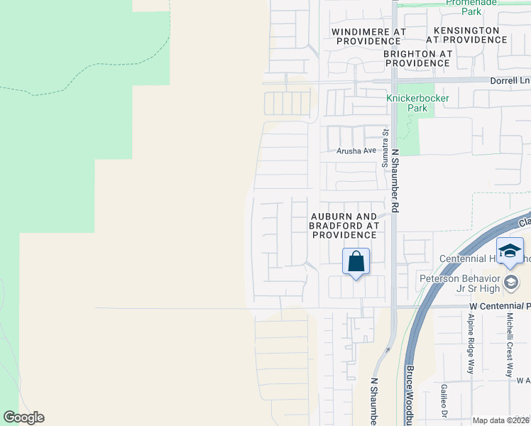 map of restaurants, bars, coffee shops, grocery stores, and more near Pole Line Road in Las Vegas