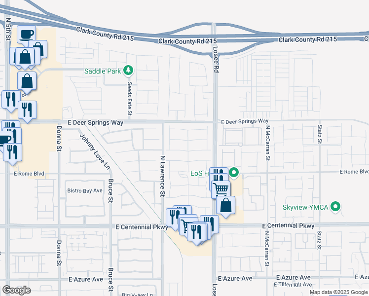 map of restaurants, bars, coffee shops, grocery stores, and more near 2240 Arrington Avenue in North Las Vegas