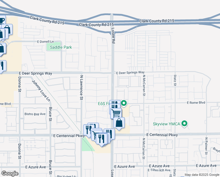 map of restaurants, bars, coffee shops, grocery stores, and more near 6704 Millbury Street in North Las Vegas