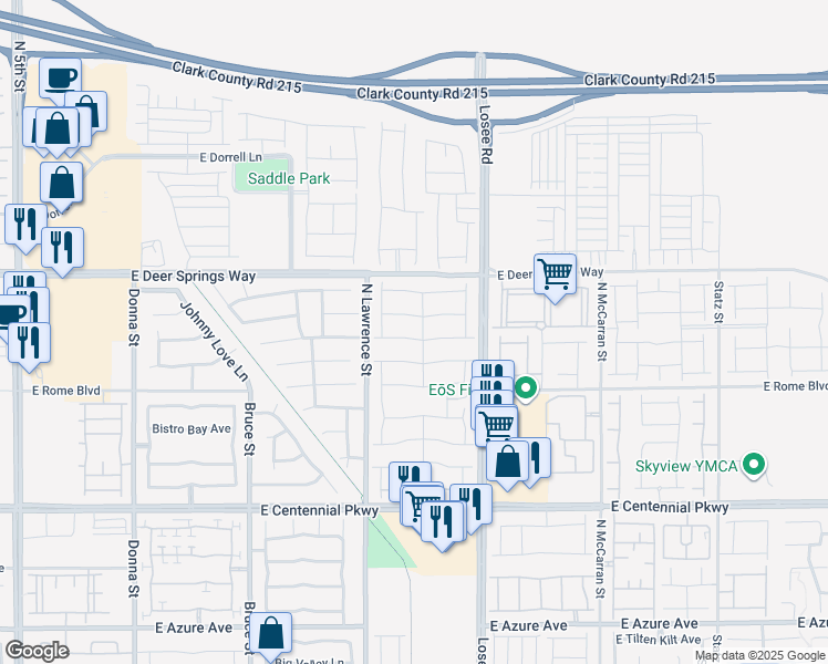 map of restaurants, bars, coffee shops, grocery stores, and more near 2240 Arrington Avenue in North Las Vegas