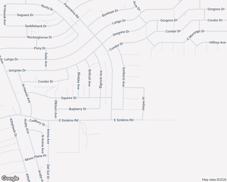 map of restaurants, bars, coffee shops, grocery stores, and more near 4231 Panorama Road in Pahrump