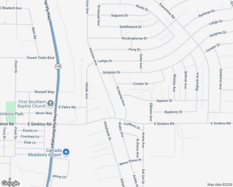 map of restaurants, bars, coffee shops, grocery stores, and more near 4220 North Hawaii Avenue in Pahrump