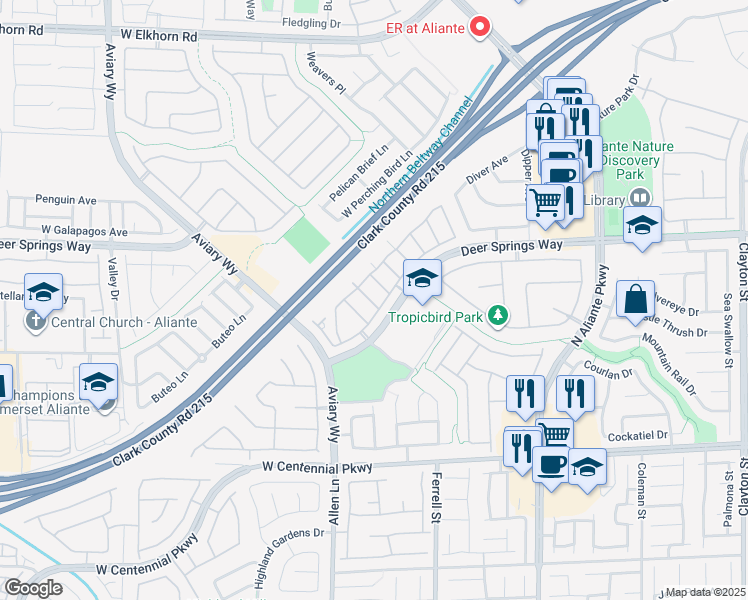 map of restaurants, bars, coffee shops, grocery stores, and more near 3508 Hazelnut Pine Place in North Las Vegas