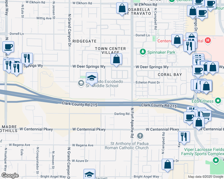 map of restaurants, bars, coffee shops, grocery stores, and more near 6648 Weeping Pine Street in Las Vegas