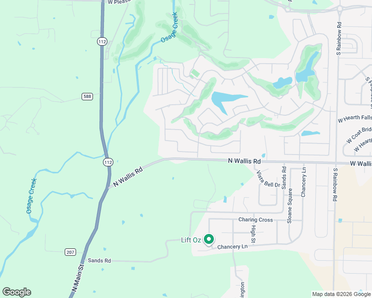 map of restaurants, bars, coffee shops, grocery stores, and more near 5623 South Brighton Road in Rogers