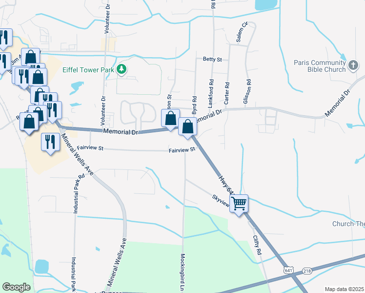 map of restaurants, bars, coffee shops, grocery stores, and more near 255 Fairview St in Paris