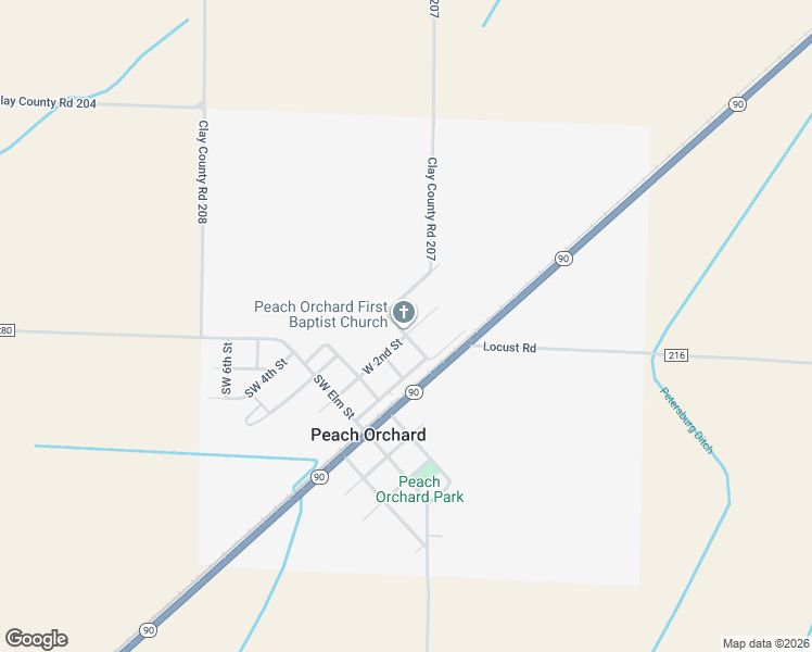 map of restaurants, bars, coffee shops, grocery stores, and more near 220 Hazel Street in Peach Orchard