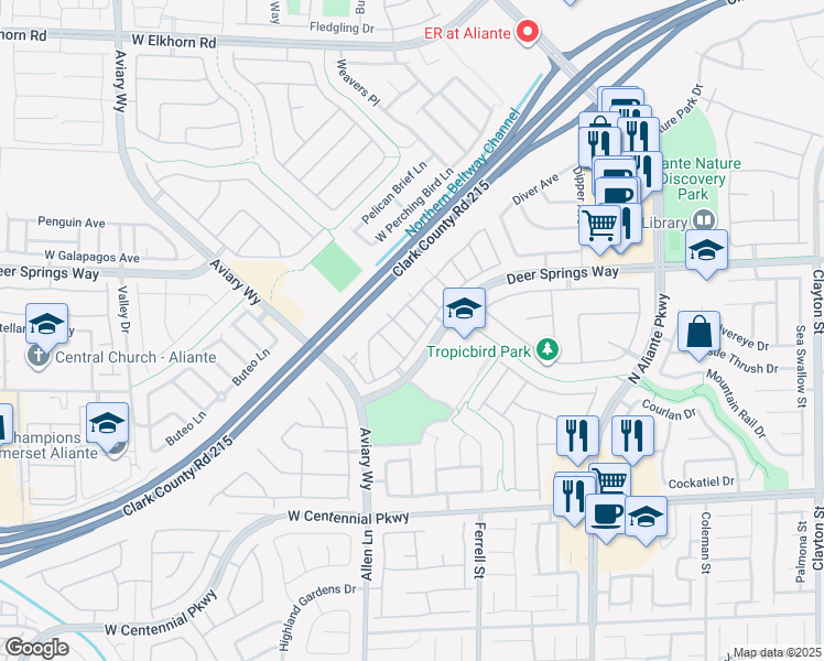 map of restaurants, bars, coffee shops, grocery stores, and more near 3508 Hazelnut Pine Place in North Las Vegas