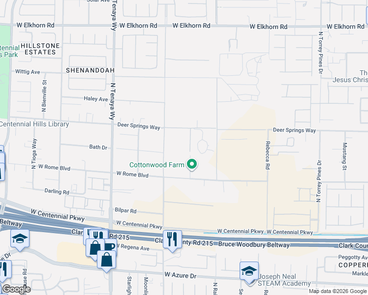 map of restaurants, bars, coffee shops, grocery stores, and more near 6745 Balsam Street in Las Vegas